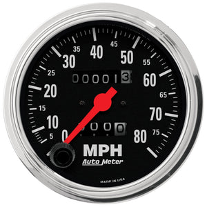 AutoMeter 2490 Autometer Traditional Chrome 3-3/8in 80 MPH Mechanical Speedometer