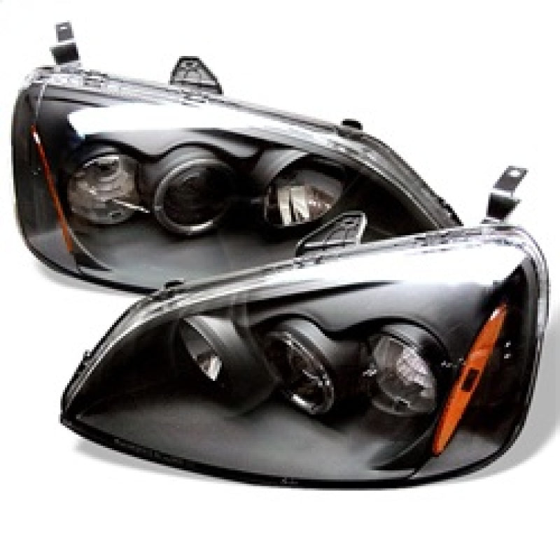 Spyder 5010759 fits Honda 01-03 Civic 2/4DR Projector Headlights - LED Halo Amb