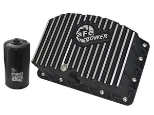 AFE 46-70322 ries Engine Oil Pan Black w/Machined Fins; 11-16 fits Ford Powerst