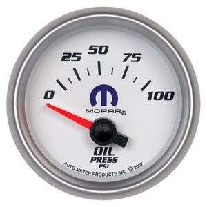 AutoMeter 880029 Autometer fits Mopar 52mm Short Sweep Electronic 0-100 PSI Oil Pressure Gauge