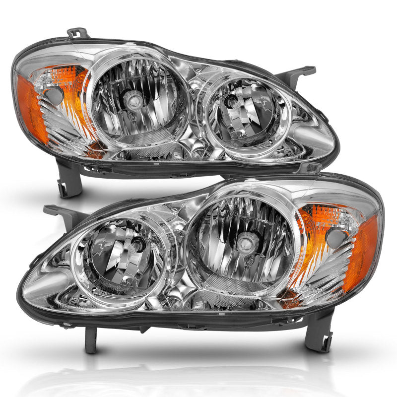 ANZO 121540 2008 fits Toyota 05-20 Corolla Crystal Headlight Chrome Amber