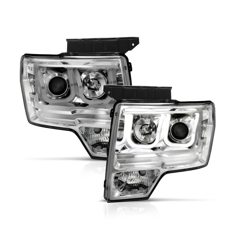 ANZO 111264 2014 fits Ford 09-20 F-150 Projector Headlights w/ U-Bar Chrome