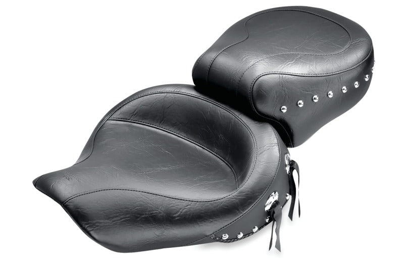 Mustang 75530 Harley Dyna Wide Touring 1PC Seat w/Studs - Black