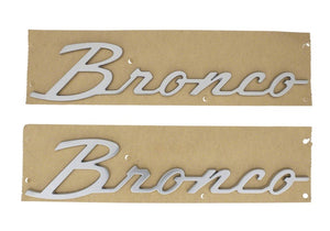 fits Ford Racing M-1447-BSS 21-23 Bronco Script Fender Badge - Silver