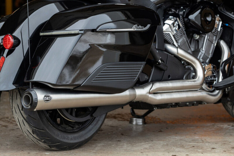 S&S Cycle 550-1132 20-25 Indian fits Challenger Full Length Qualifier 2-1 Brushed Stainless Exhaust System