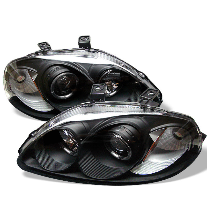 Spyder 5010902 fits Honda 96-98 Civic Projector Headlights LED Halo Amber Reflc