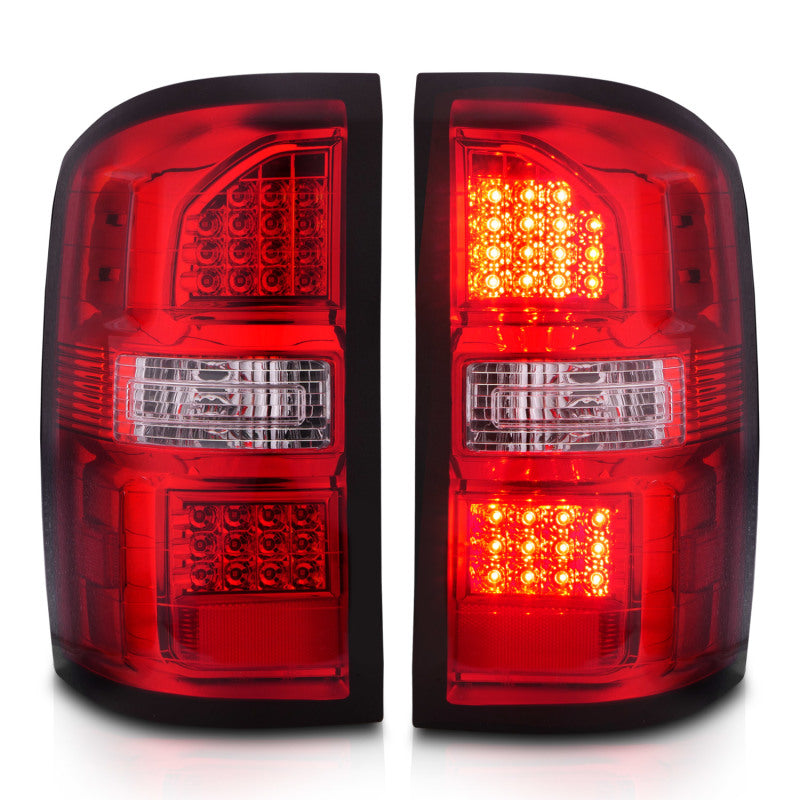 ANZO 311399 2018 fits GMC 14-20 Sierra LED Tail Lights Black Housing Red/Clear Lens