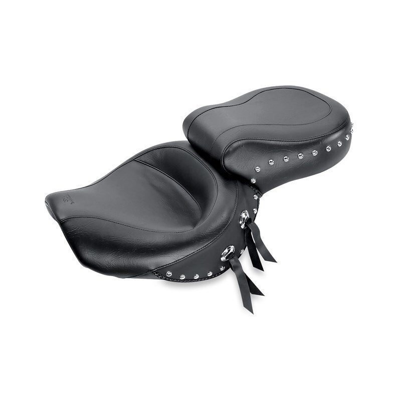 Mustang 75435 Harley Dyna Wide Touring 1PC Seat w/Studs - Black