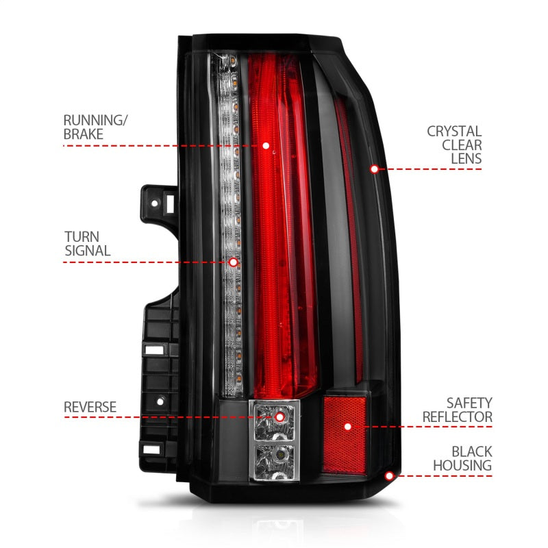 ANZO 311275 2017 fits GMC 15-20 Yukon/Yukon XL LED Taillights Black