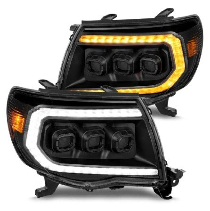 ANZO 111640A 05-11 fits Toyota Tacoma Full LED Projector Headlights White DRL/Init/SeqSig Black - Pair