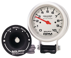 AutoMeter 6604 AutoMeter Gauge Tachometer 3-3/4in. 10K RPM Pedestal W/ Peak Memory Ultra-Lite