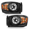 ANZO 111427 2009 fits Dodge 06-20 Ram 1500 Crystal Headlight Black Amber