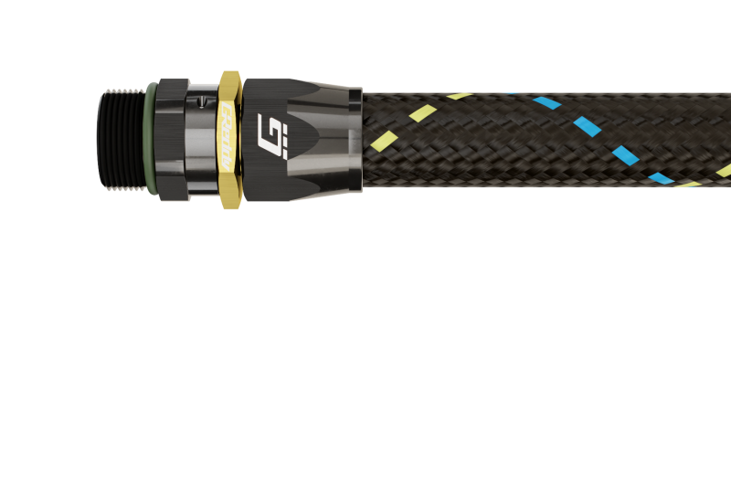 GReddy 12811200 AN12 STRAIGHT ORB MALE BLACK/GOLD ANODIZED