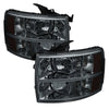 5077349 Xtune fits Chevy 07-13 Silverado Crystal Headlights Smoked HD-JH-CS07-