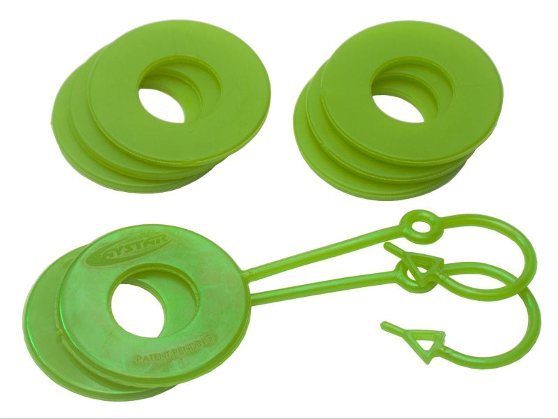 Daystar KU70059FG Fluorescent Green Locking D Ring fits Isolator Pair w/Washer Kit