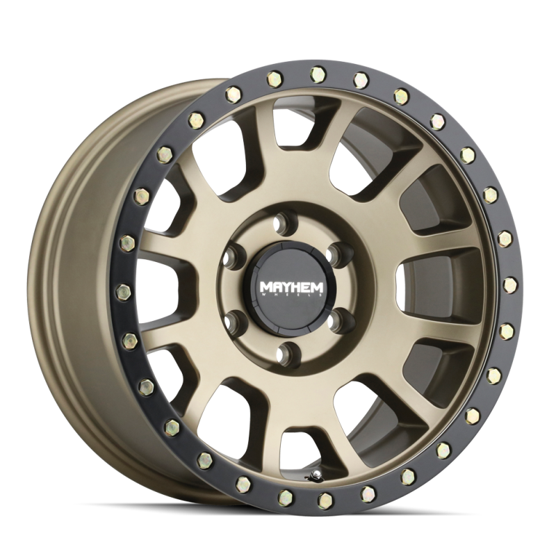 Mayhem 8302-2936MGD 8302 Scout 20x9 / 6x135 BP / 0mm Offset / 87.1mm Hub Matte Gold w/ Matte Black Lip Wheel