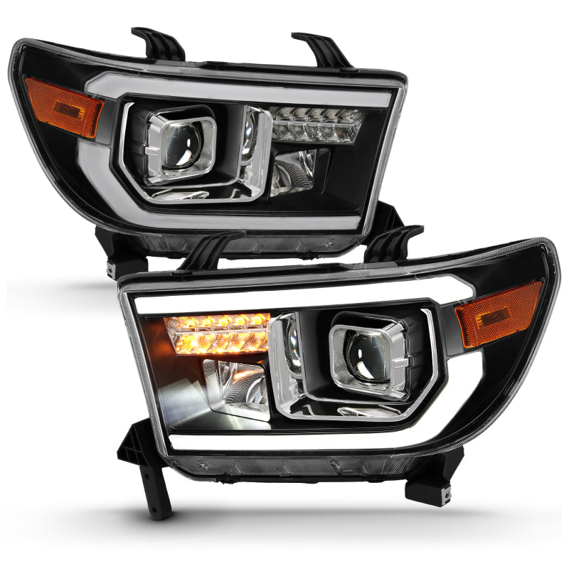 ANZO 111447 2014 fits Toyota 07-20 Tundra Projector Light Bar H.L Black Amber(Led High Beam) (Halogen Version)