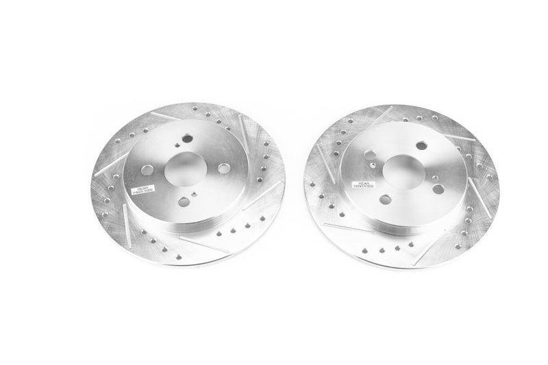 PowerStop fits Toyota 12-18 Yaris Rear Evolution Drilled & Slotted Rotors - Pair