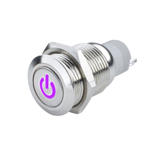 ORACLE Lighting 2050-007 Oracle Pre-Wired Power Symbol Momentary Flush Mount LED Switch - UV/Purple