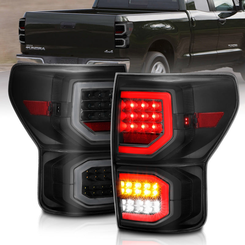 ANZO 311337 2013 fits Toyota 07-20 Tundra LED Taillights Plank Style Black w/Smoke Lens