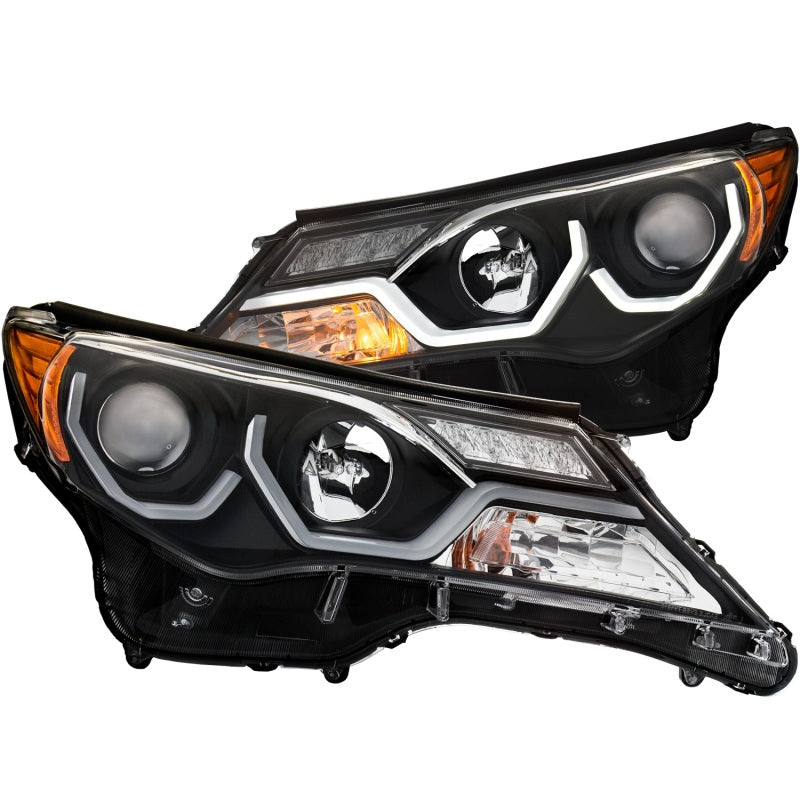 ANZO 111332 2015 fits Toyota 13-20 Rav4 Projector Headlights w/ Plank Style Design Black