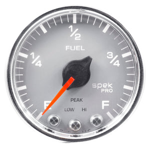AutoMeter P31221 Autometer Spek-Pro Gauge Fuel Level 2 1/16in 0-270 Programmable Slvr/Chrm