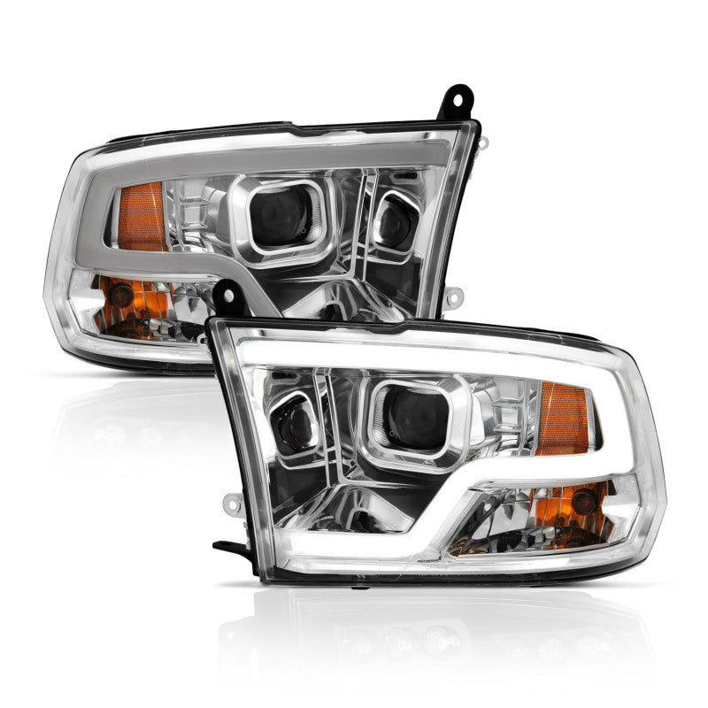 ANZO 111405 fits Dodge 09-18 Ram 1500 Plank Style Projector Headlights Chrome w/ Halo