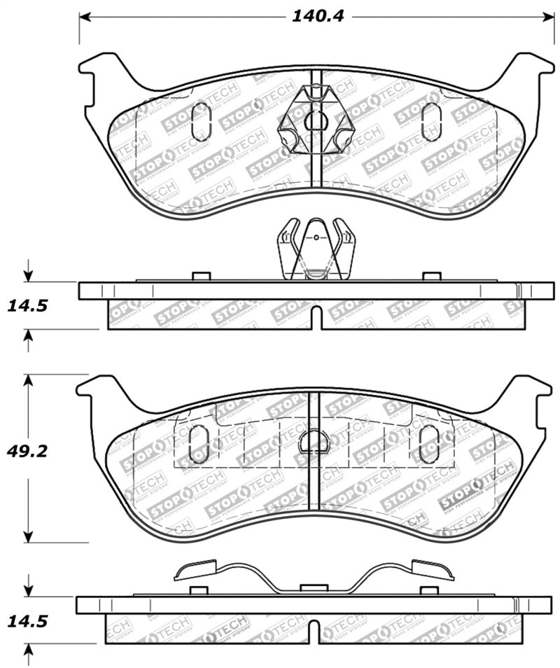 Stoptech 309.0881 Sport Brake Pads w/Shims and Hardware - Front