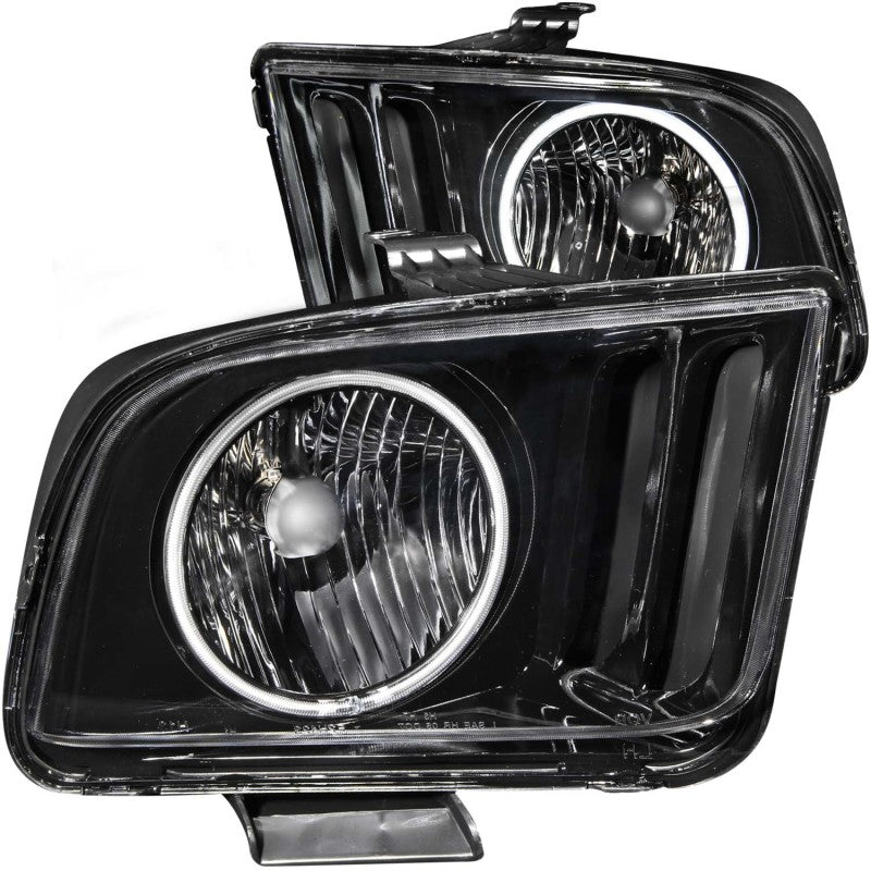 ANZO 121033 2009 fits Ford 05-20 Mustang Crystal Headlights w/ Halo Black (CCFL)