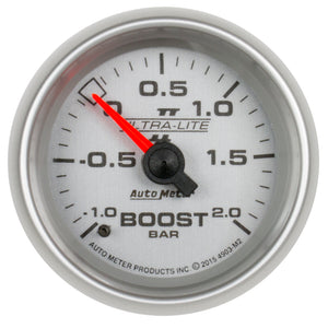 AutoMeter 4903-M2 Autometer Ultra-Lite II Gauge Vac/Boost 2 1/16in -1 - +2 Bar Mechanical Ultra-Lite II