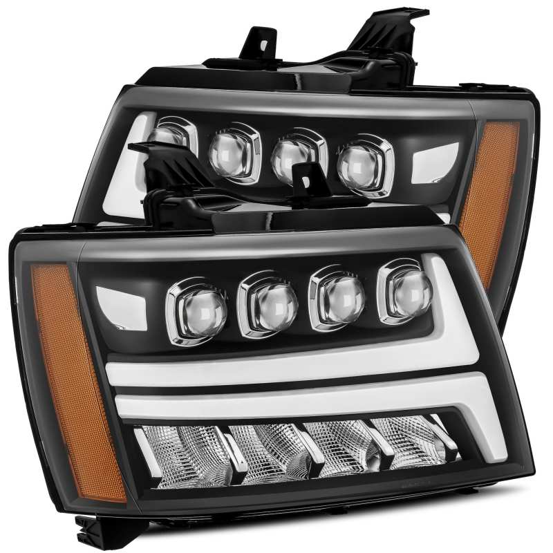 AlphaRex 880288 fits Chevy 07-13 Avalanche NOVA LED Proj Headlights Plank Style Matte Black w/Activ Light/DRL