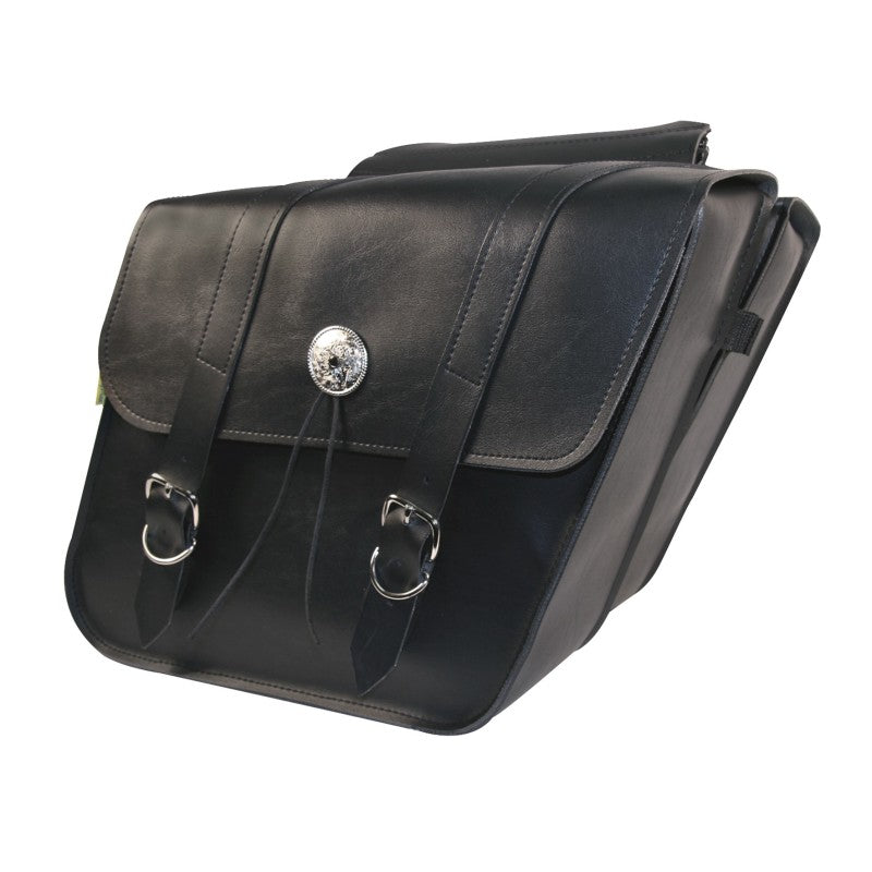 Willie 58700-00 & Max Universal Deluxe Standard Slant Saddlebags (14 in L x 12 W x 5.5 H) - Black