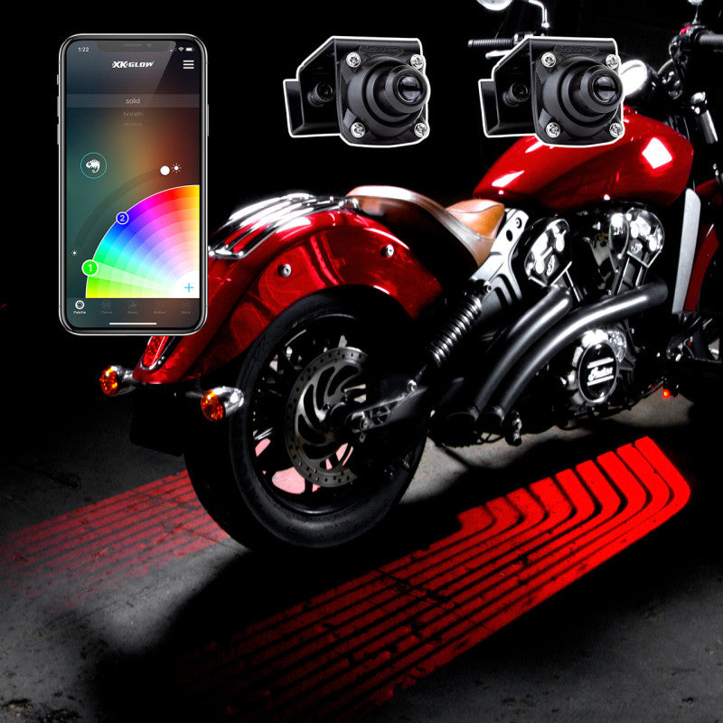 XK XK-CFX-STA-WING Glow Curb FX Bluetooth XKchrome App Waterproof LED Projector Welcome Light Angel Wing Style 2pc