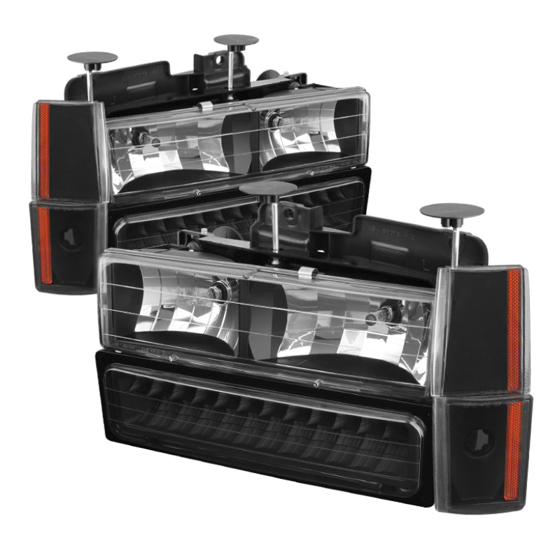 5073532 Xtune fits GMC 92-93 Yukon Crystal Headlights w/ Corner & LED Bumper B