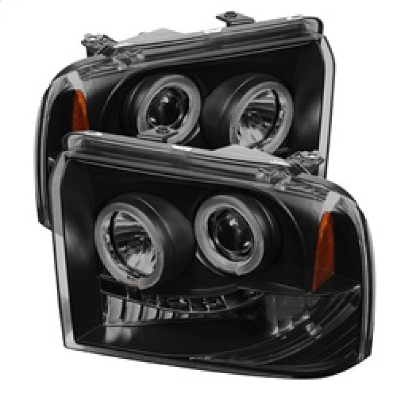Spyder 5078483 fits Ford 05-07 F250/350 Projector Headlights LED Halo LED Blk S
