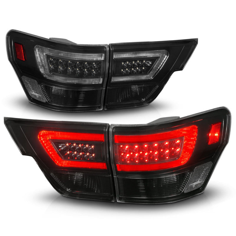 ANZO 311440 fits Jeep 11-13 Grand Cherokee LED Taillights w/ Lightbar Black Housing/Smoke Lens 4pcs