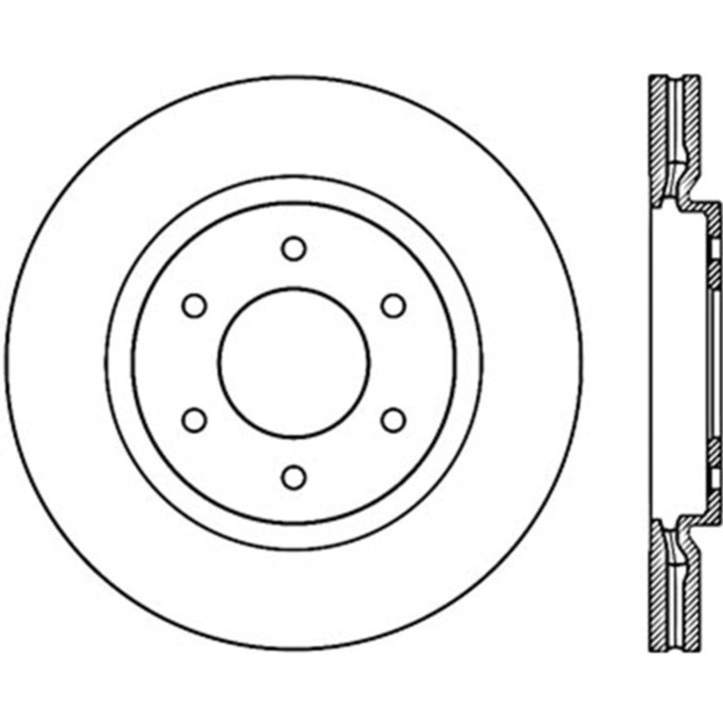 Stoptech 126.42099CSR Power Slot 08-09 Infiniti QX4/QX56 / 07-09 Nissan Armada Right Front Slotted Cryo Rotor