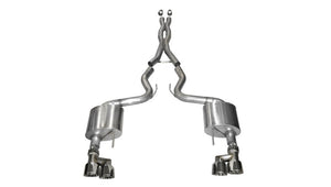 CORSA Performance 14335 Corsa 2015-2017 fits Ford Mustang GT 5.0 3in Cat Back Exhaust Polish Quad Tips (Xtreme)