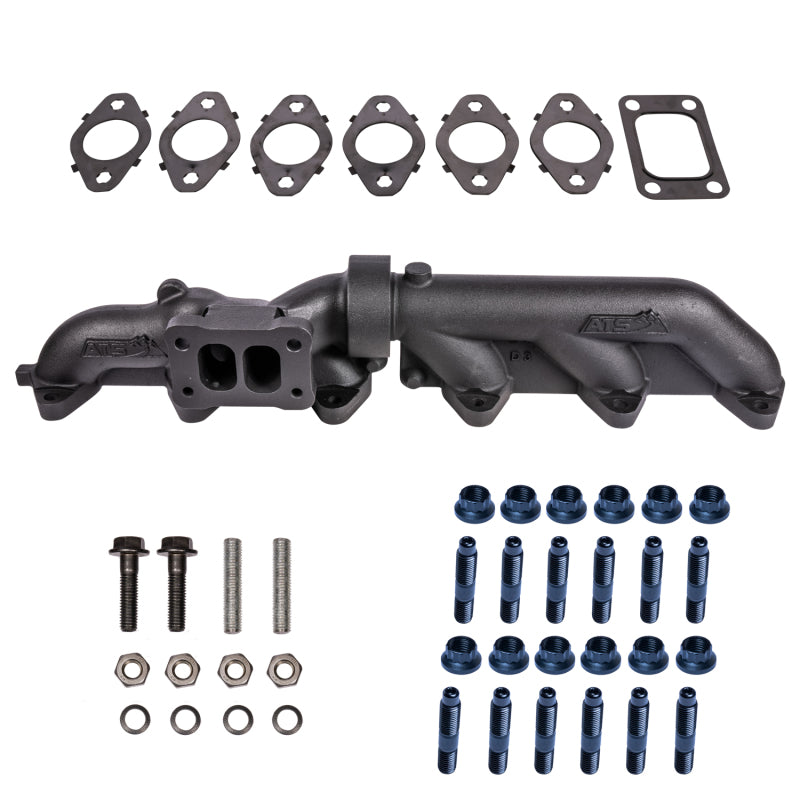 ATS Diesel 2049502272 03-07 5.9L Cummins 2-Piece T3 Pulse Flow Exhaust Manifold Kit w/ Gaskets & Hardware
