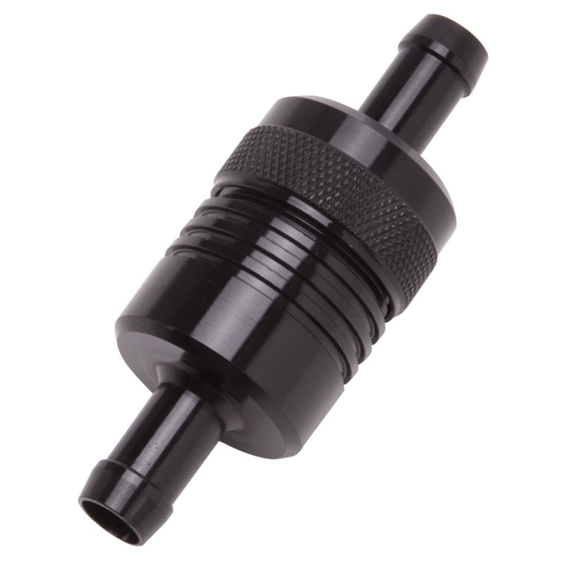 Edelbrock 8157 Fuel Filter Aluminum 3In X 01/ 1/8In 3/8In Inlet/Outlet Black