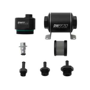 DeatschWerks 8-FFR-070-010K-516 DWFFR-X 70mm Billet Fuel Filter Regulator - 10 Micron with 5/16in Fittings