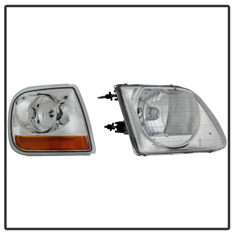 xTune 9042645 97-03 fits Ford F-150 4pc OEM Style Headlights w/Corner - Chrome