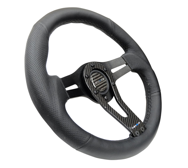 NRG RST-002RCF Reinforced Steering Wheel (320mm) w/Carbon Center Spoke