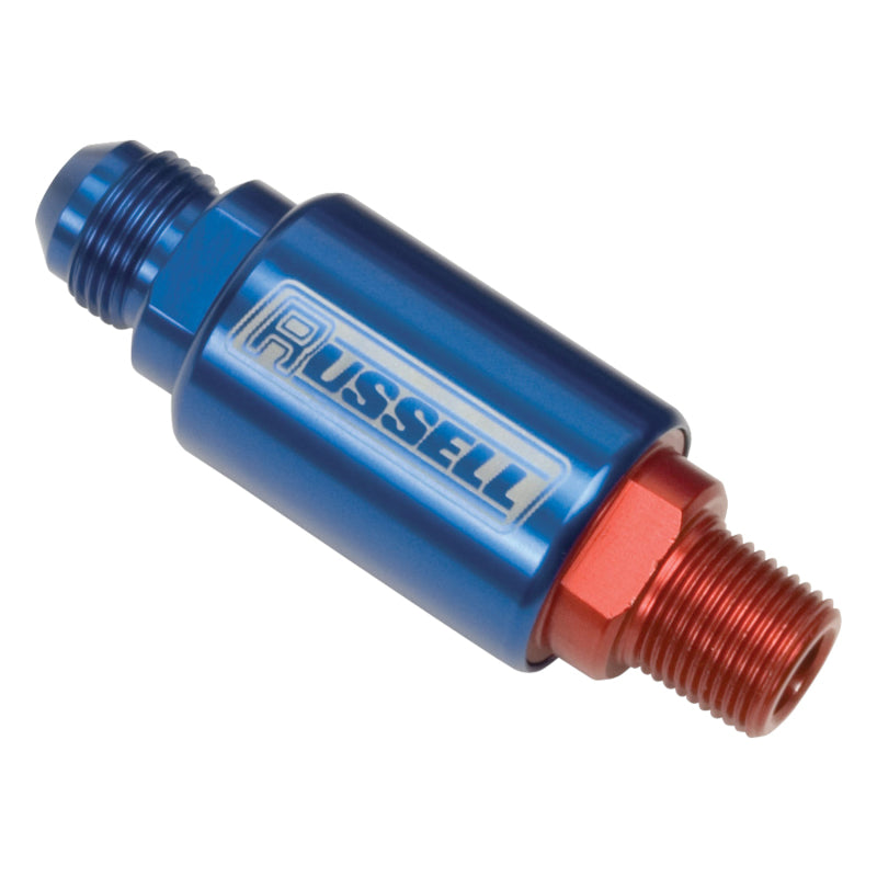 Russell 650190 Performance Red/Blue Anodized (3in Length 1-1/4in dia. -6 x 3/8in male NPT inlet/outlet)