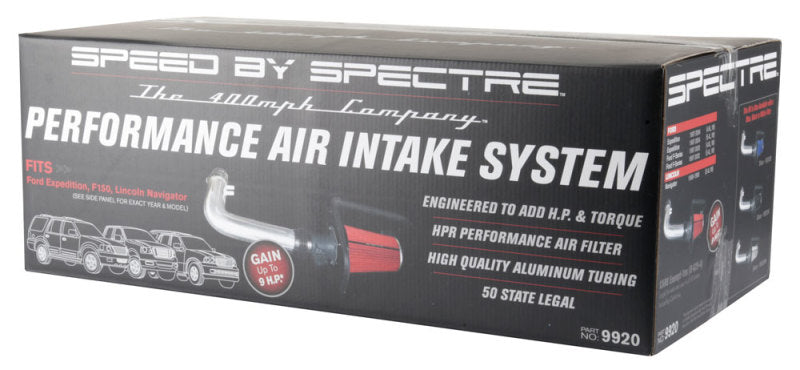 Spectre 9920 97-03 fits Ford Expedition V8-4.6/5.4L F/I Air Intake Kit - Polished w/Red Filter