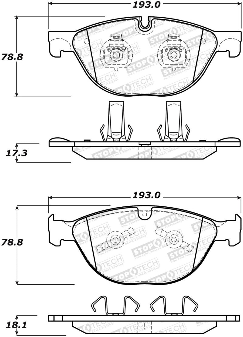 Stoptech 308.1448 Street Brake Pads - Front