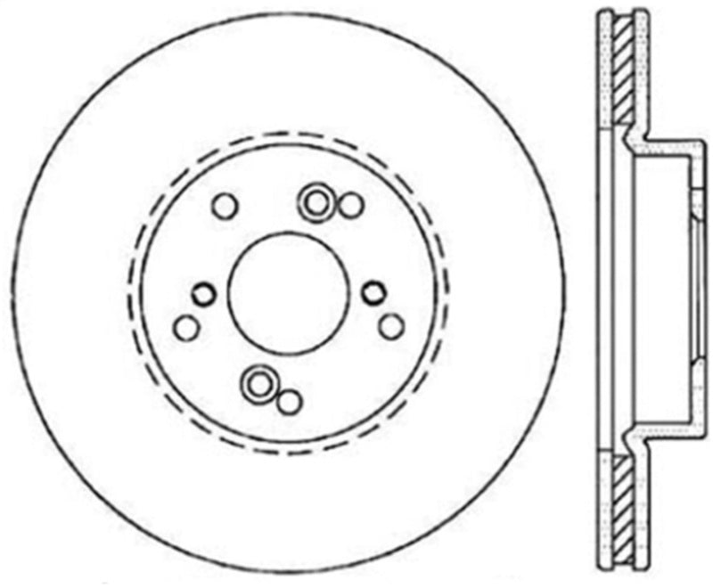 Stoptech 127.40046CR 99-08 Acura TL Sport Slotted/Drilled Front Right Cyro Rotor