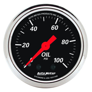 AutoMeter 1429 AutoMeter Gauge Oil Press 2-1/16in. 100PSI Mech Designer Black
