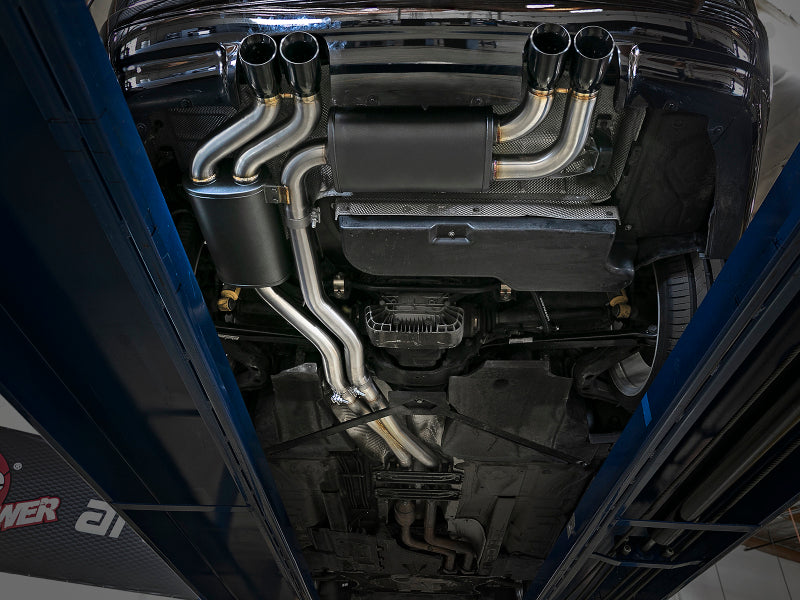 AFE 49-36344-B orceXP 2.5 IN 304 Stainless Steel Cat-Back Exhaust System w/ Bla