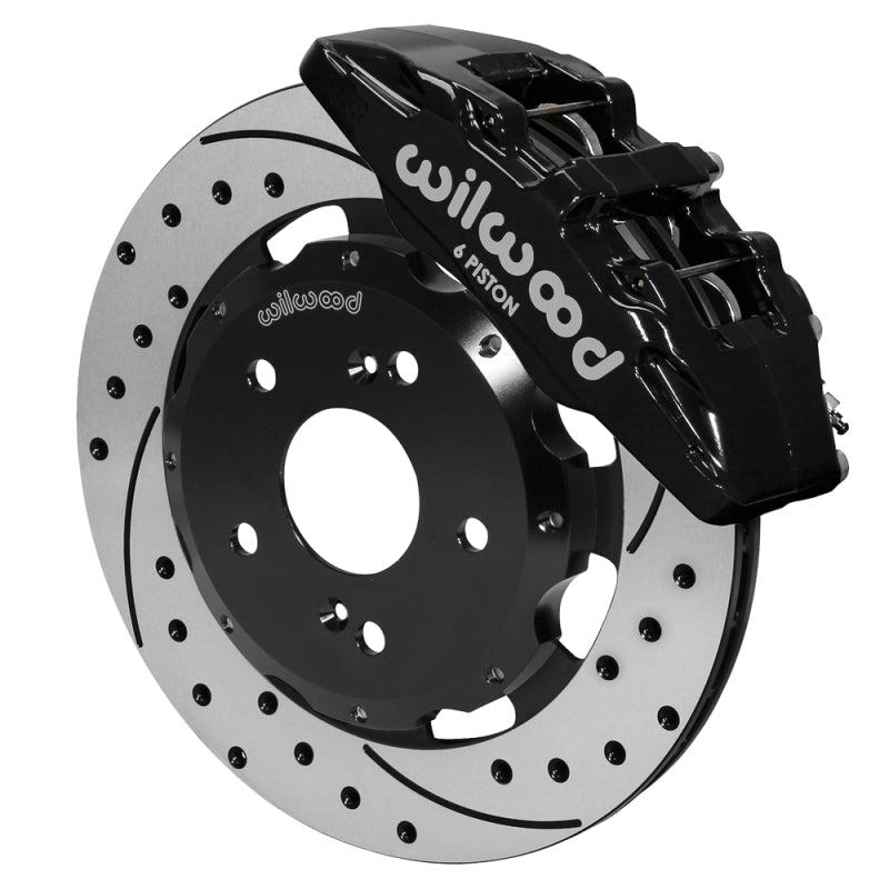 Wilwood 140-17519-D Dynapro 6 Front Hub Kit 12.19in SRP Drilled 04-05 fits Honda Civic SI/ 02-06 Acura RSX